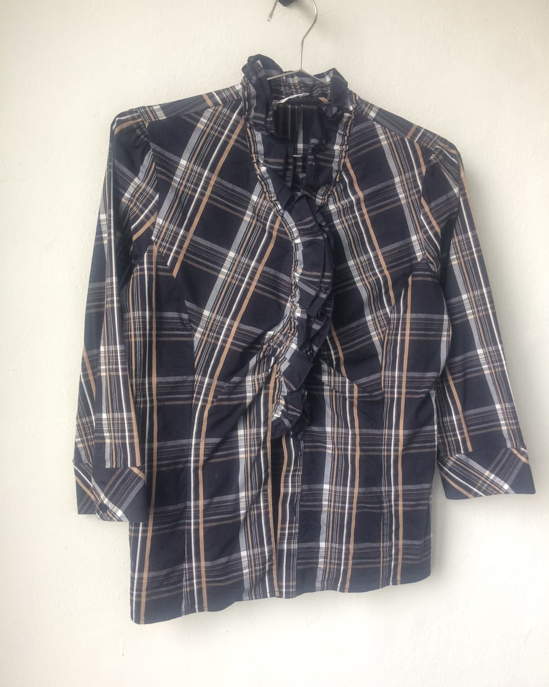 Naracamicie frill check pattern shirt 상품이미지4