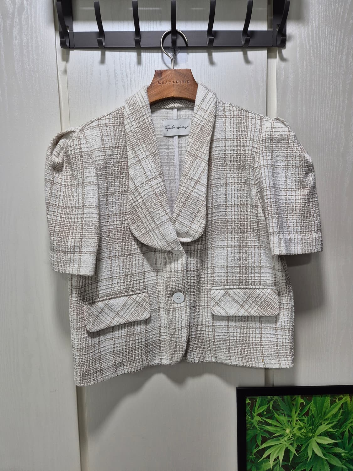 빈티지 트위드 반팔 자켓 스커트 셋업 상품이미지2