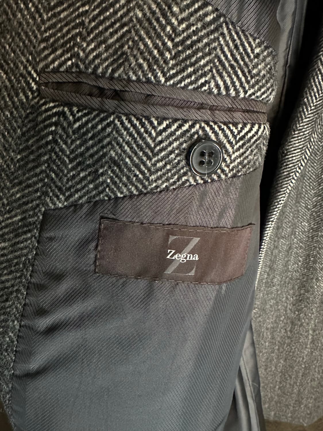 제냐 헤링본 코트 그레이 54R [XL] 상품이미지5