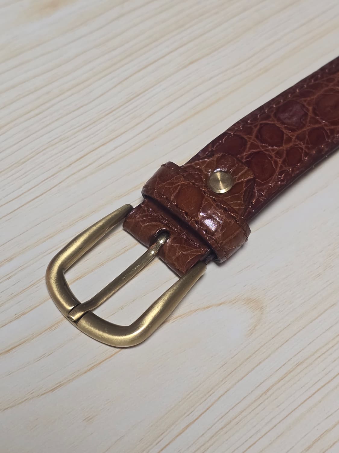 Canali 카날리 브라운 크로커 빈티지 벨트  상품이미지2