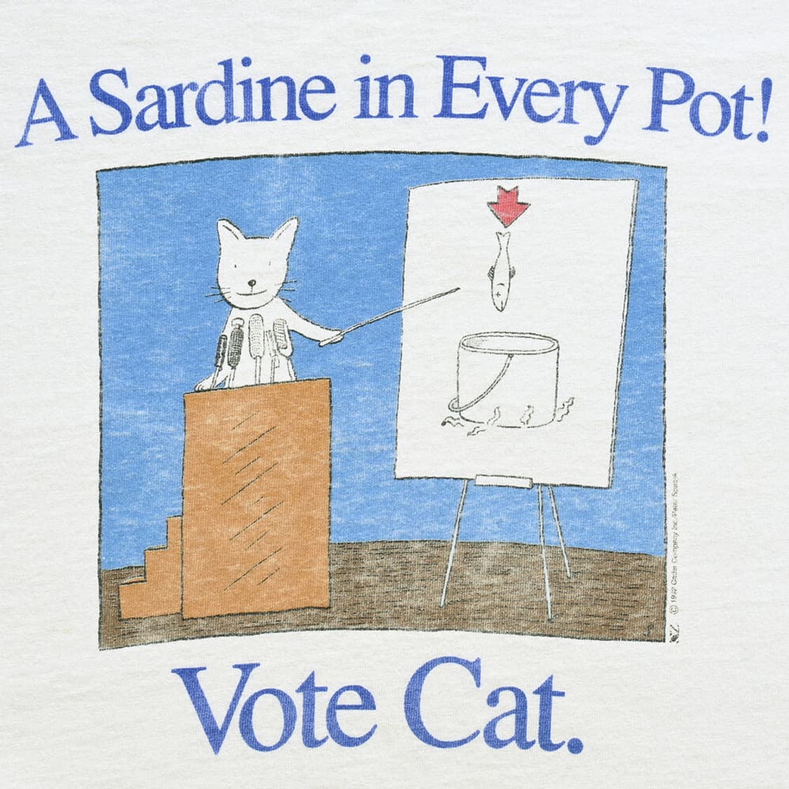 90s A Sardine in Every Pot! Vote Cat 티셔츠 상품이미지3