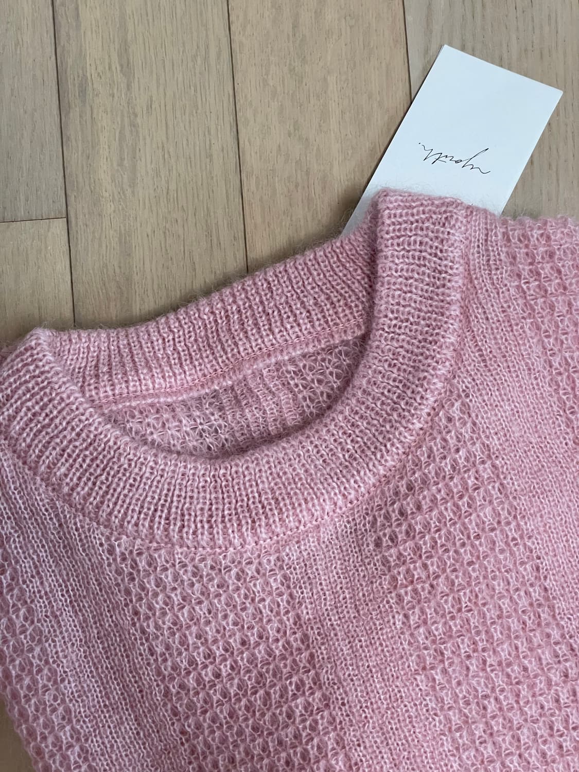 유스 니트 22FW Mohair Crew-neck Knit Pink 상품이미지3