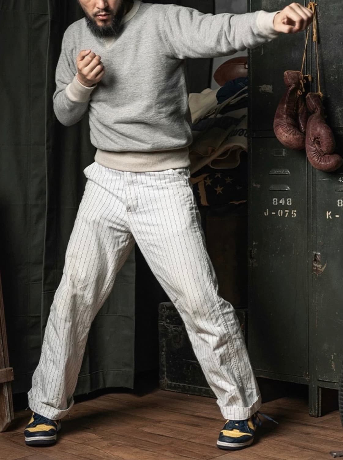 브론슨 헤비웨이트 그레이 맨투맨 스웻 M 38 새제품 상품이미지2