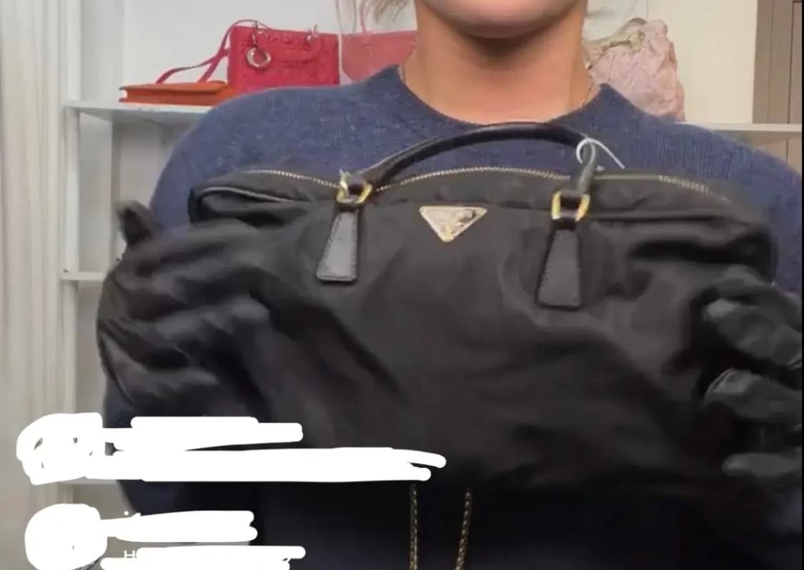 (빈티지) 프라다 블랙 포코노 미니 볼링백 상품이미지10