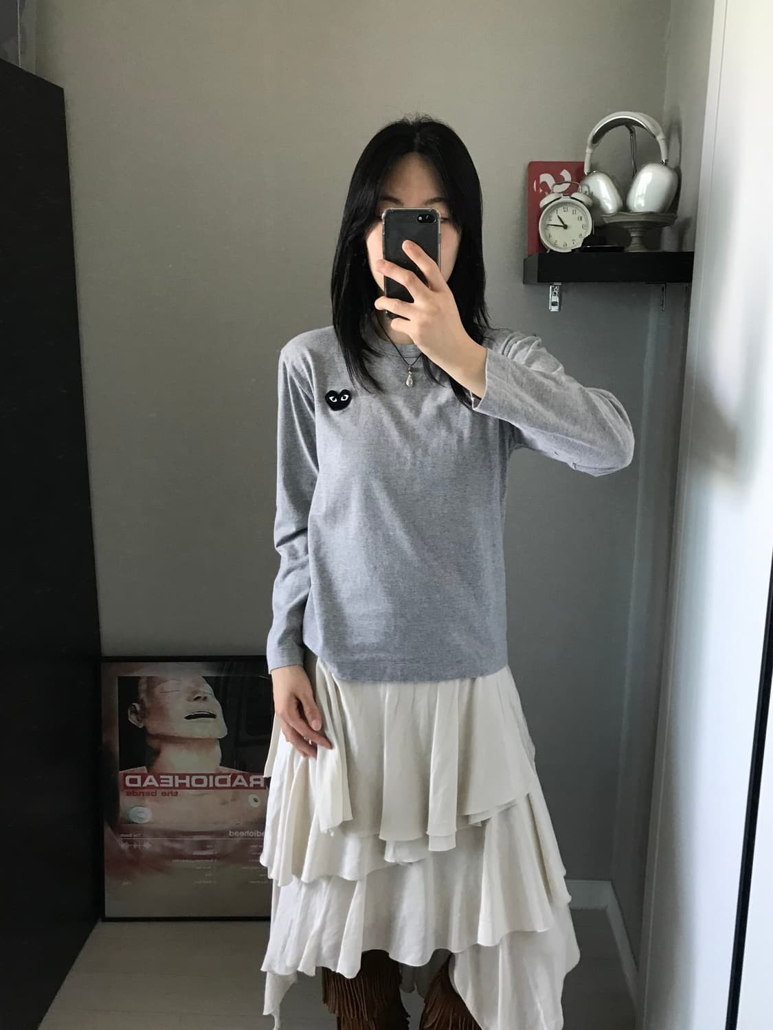 꼼데가르송 블랙 와펜 그레이 긴팔 롱슬리브티 상품이미지2