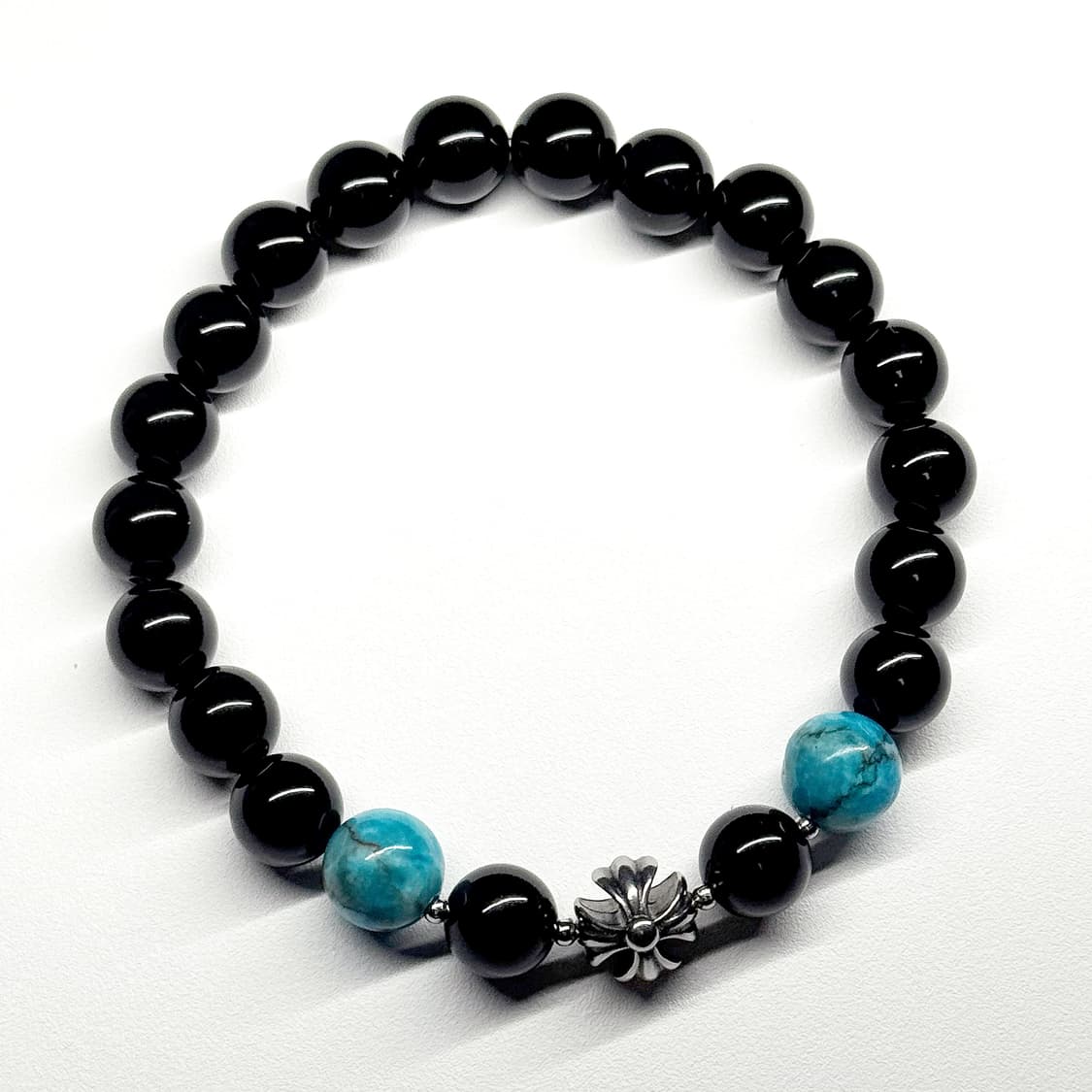 (핸드메이드) 크롬십자가 터키석 원석팔찌 상품이미지3