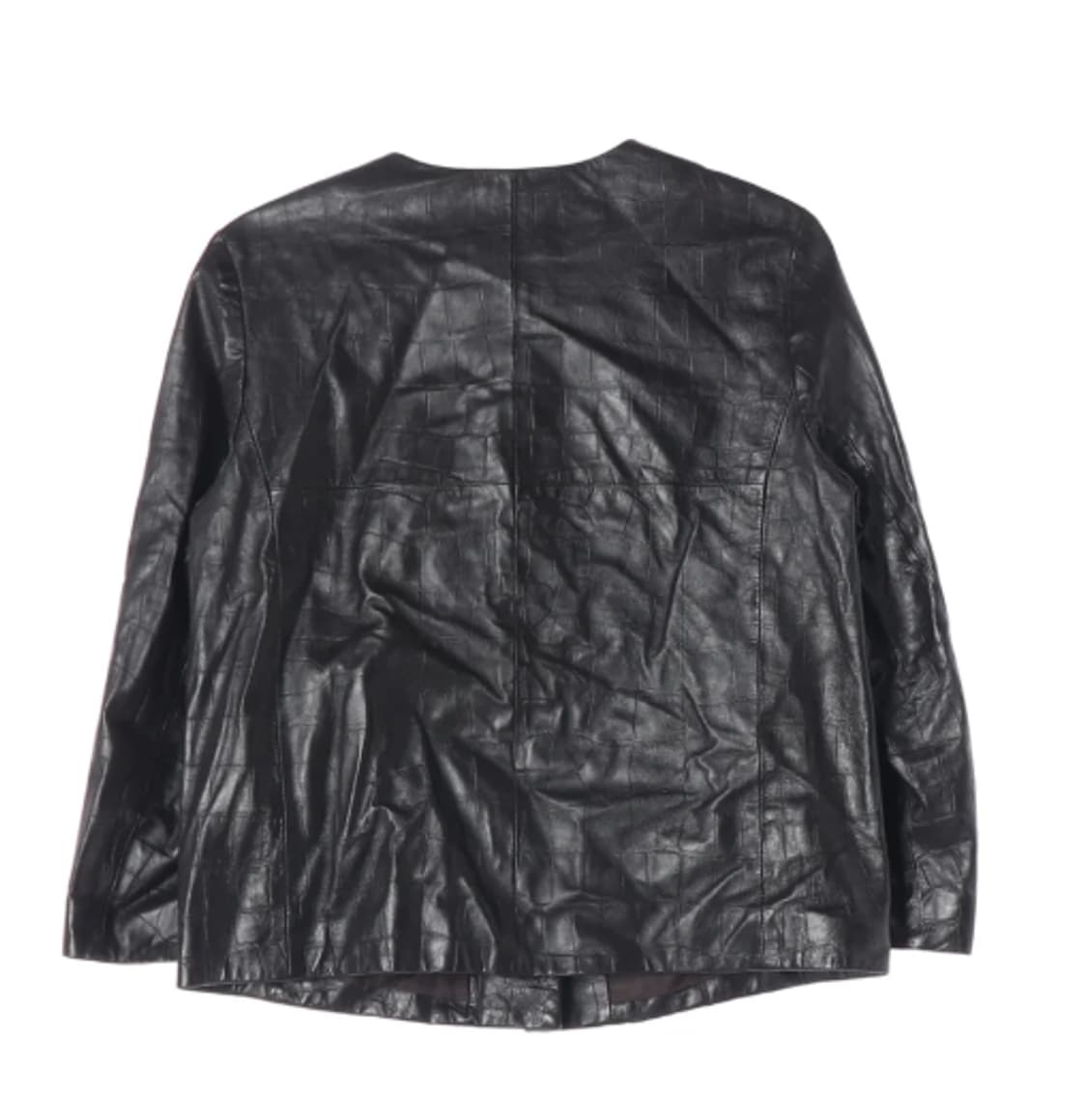 (새상품)[XS]막스마라 송아지가죽 노카라 레더 가죽 자켓 셋업 재킷 상품이미지1