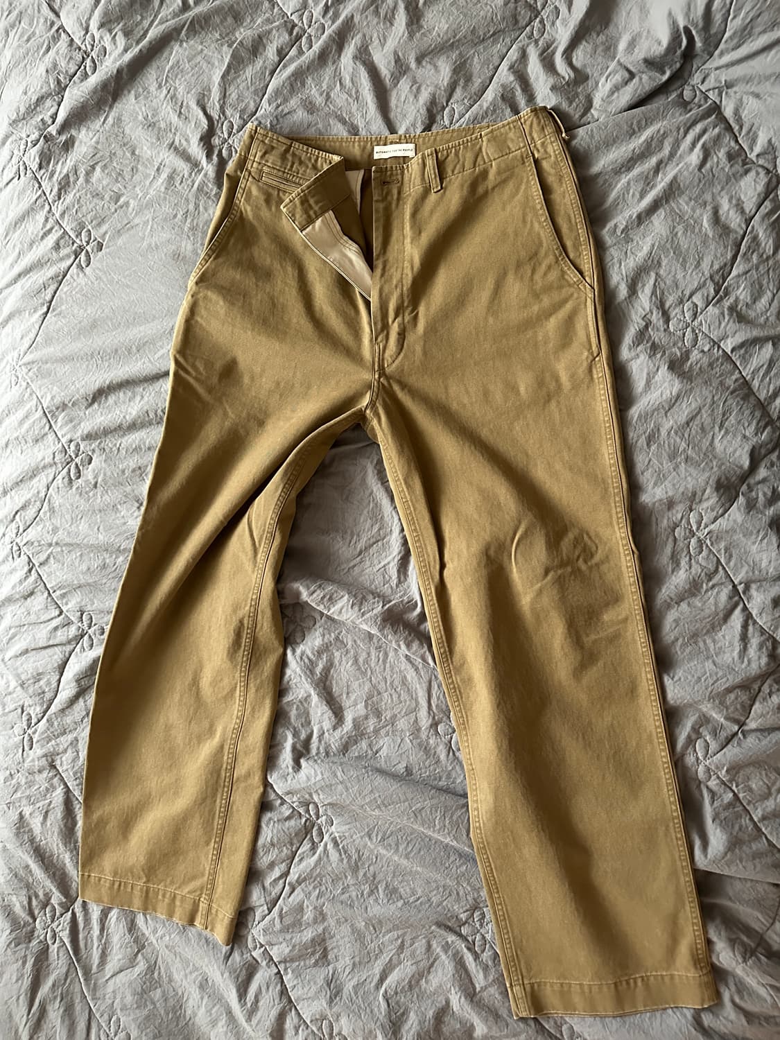 오토매틱포더피플 탑스티치 워시트 팬츠 베이지 상품이미지4