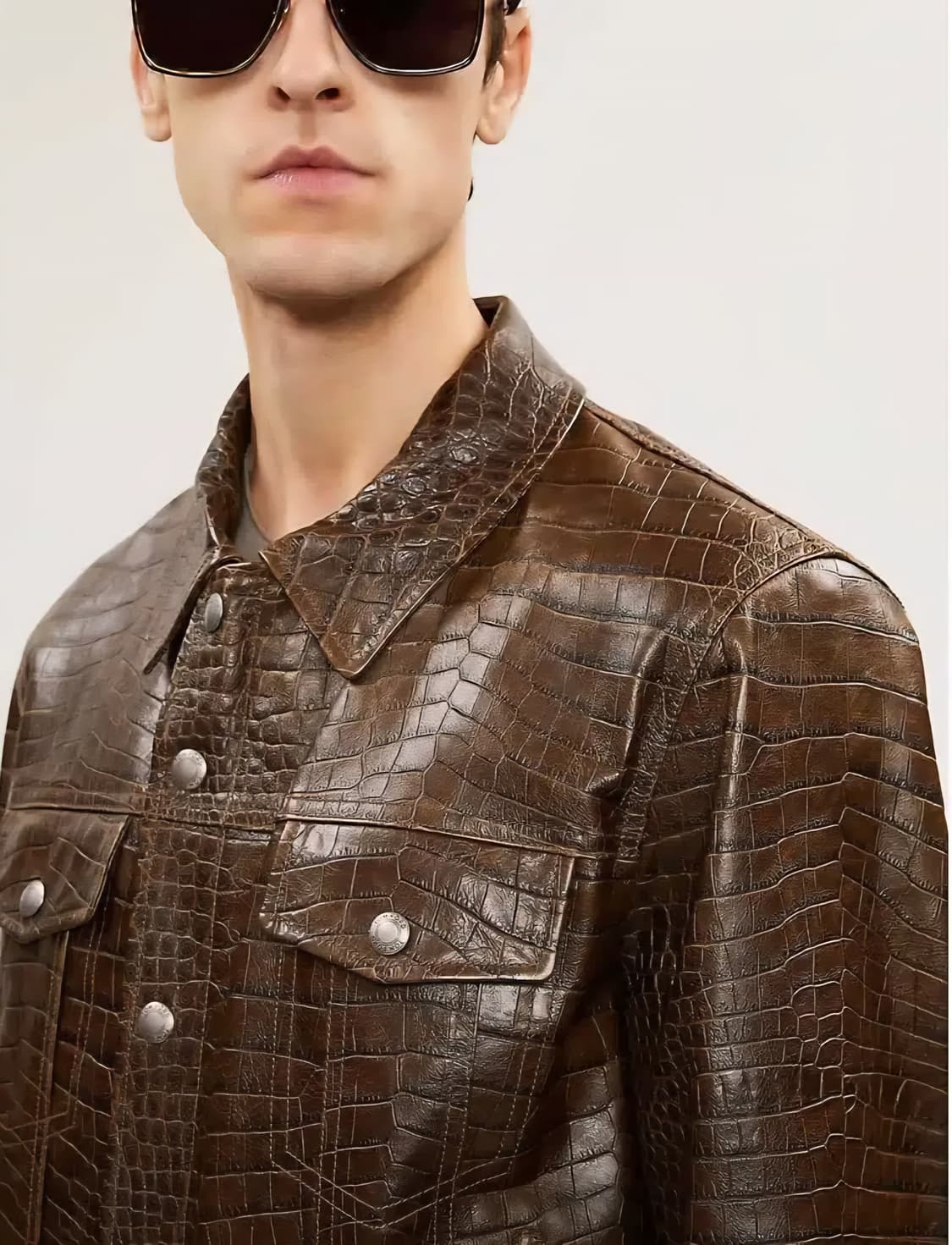 톰포드 무광크록이펙트 엠버서더 트러커 가죽자켓 상품이미지1