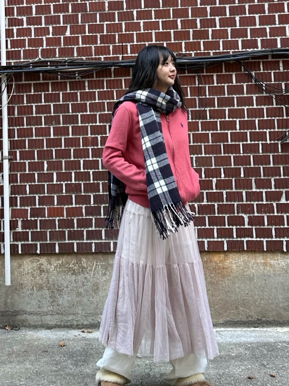 글로버올 떡코 폴로 니트집업 시스루 스커트 카고팬츠 세트 상품이미지6