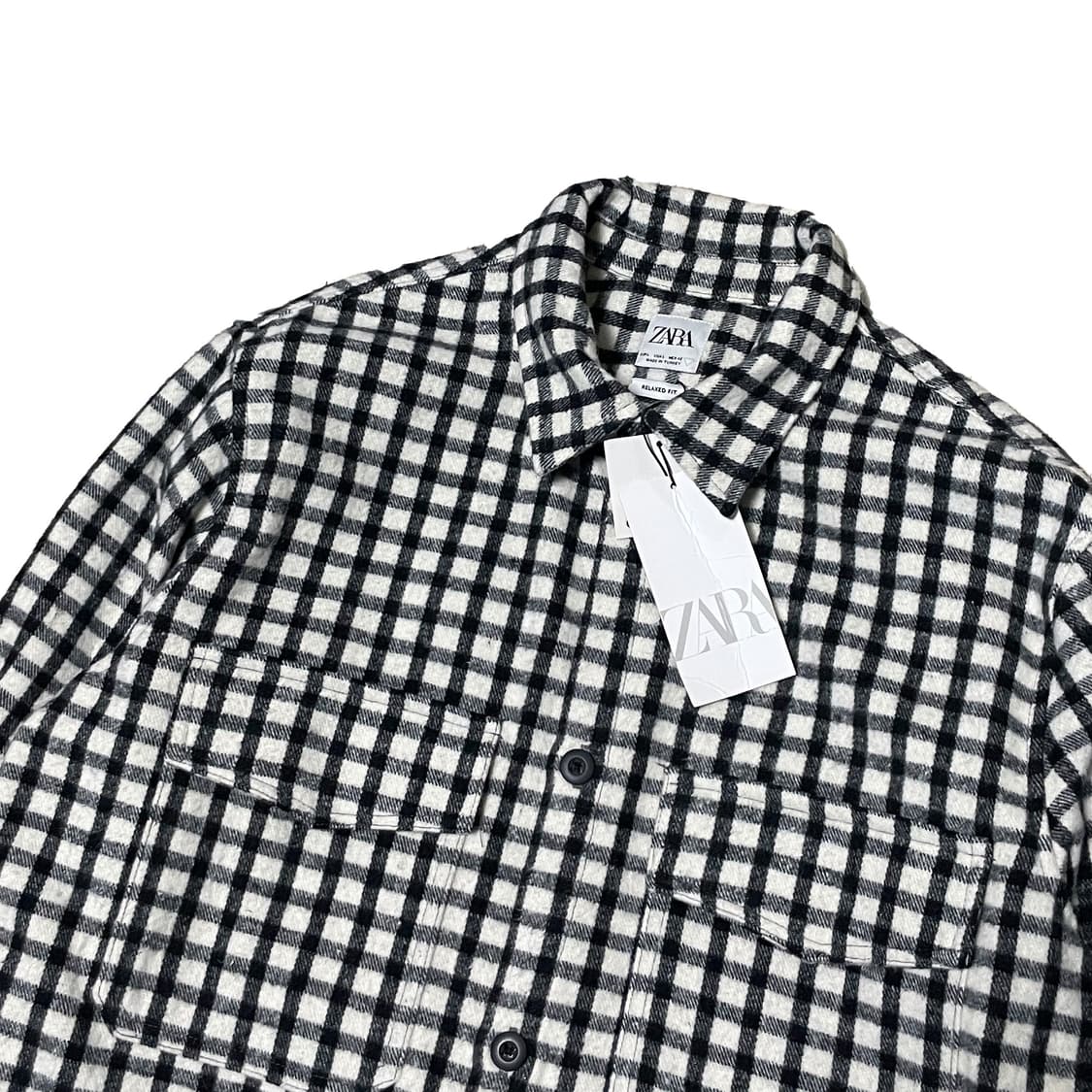 ZARA 자라 플란넬 체크 셔츠 남방 상품이미지3