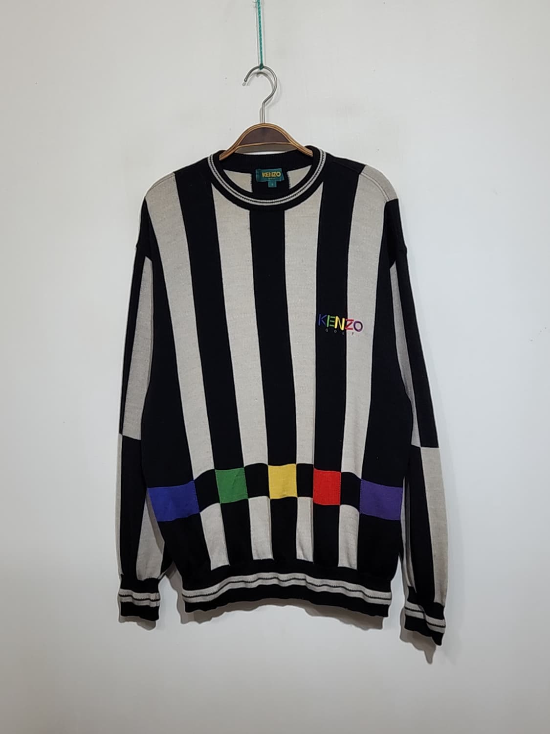 (XL) 겐조 골프 니트 스트라이프 켄조 스웨터 라운드 일본판  상품이미지1
