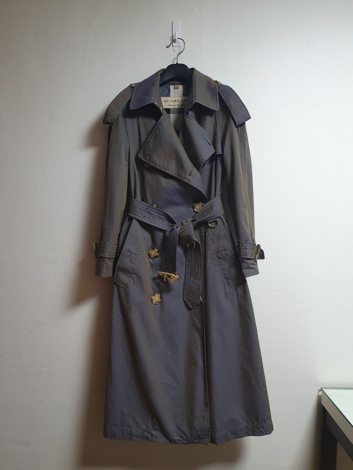 버버리 런던 미스틱 카키 스모키 트렌치코트 S 상품이미지1