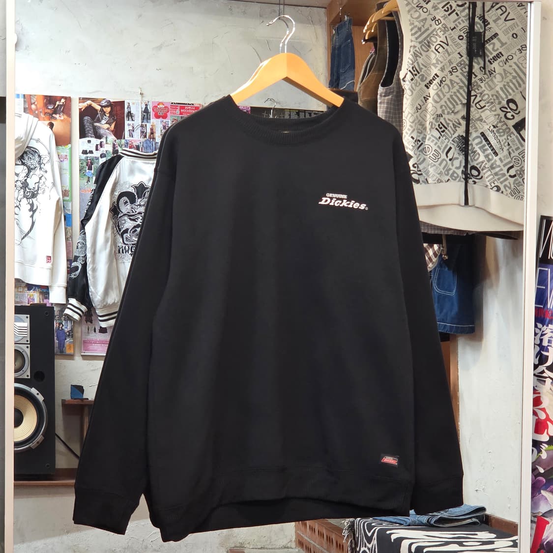 JPN 디키즈 후면 자수 오버핏 블랙 맨투맨 상품이미지5