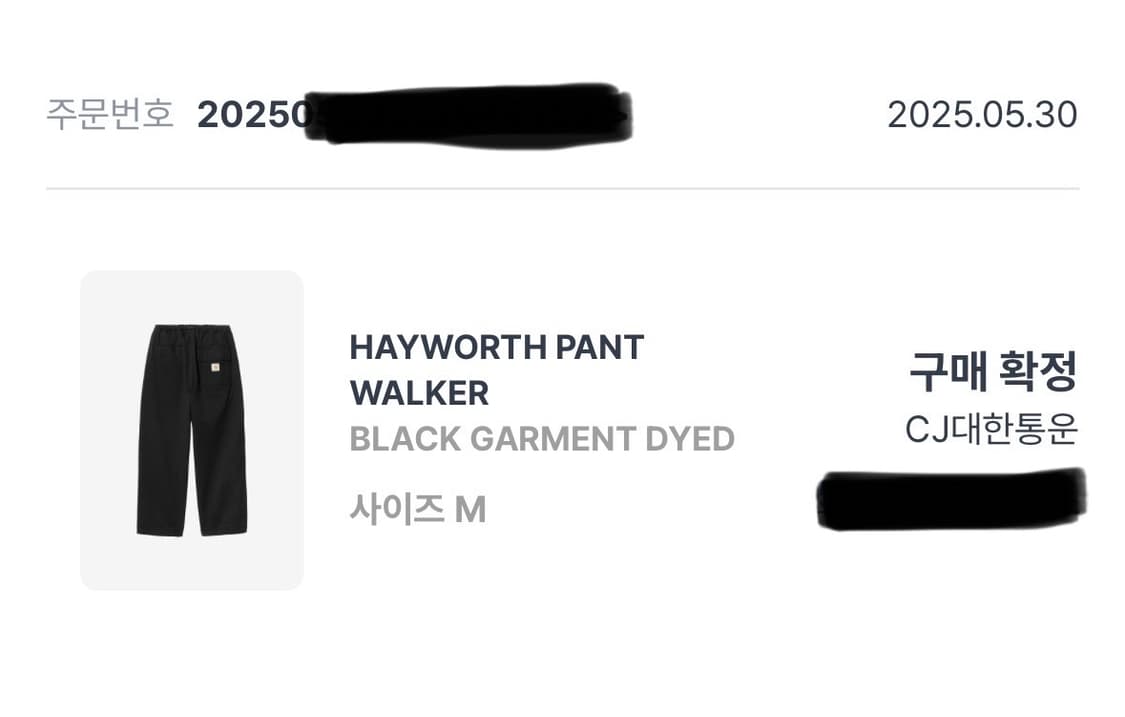 칼하트 팬츠 바지 hayworth pant walker 블랙 사이즈 M 상품이미지1