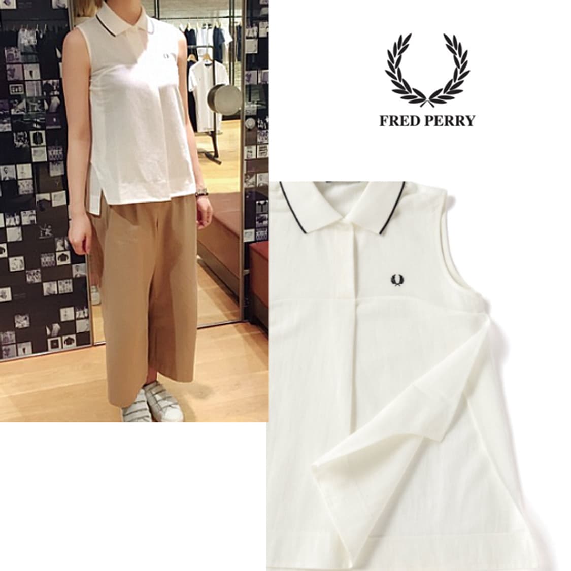 Fred Perry 슬리브리스 폴로셔츠 상품이미지1