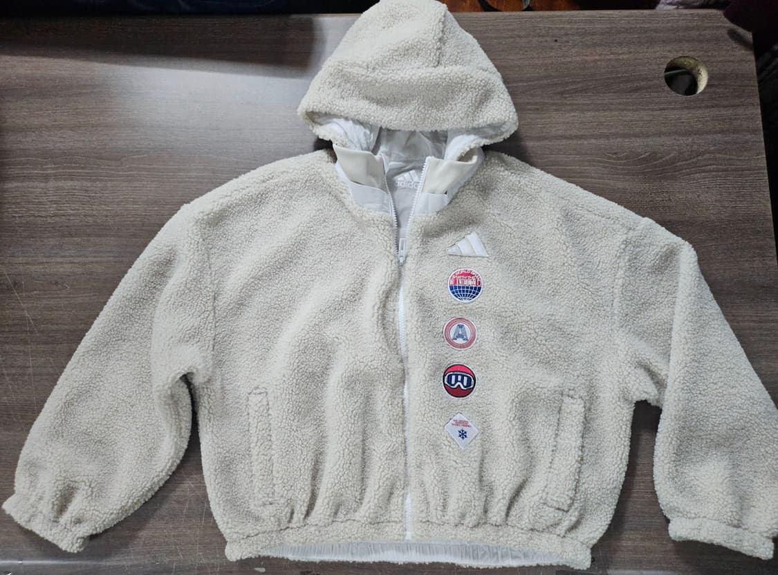 아디다스 리버시블  후드 뽀글이 플리스 바람막이 크롭자켓 상품이미지1