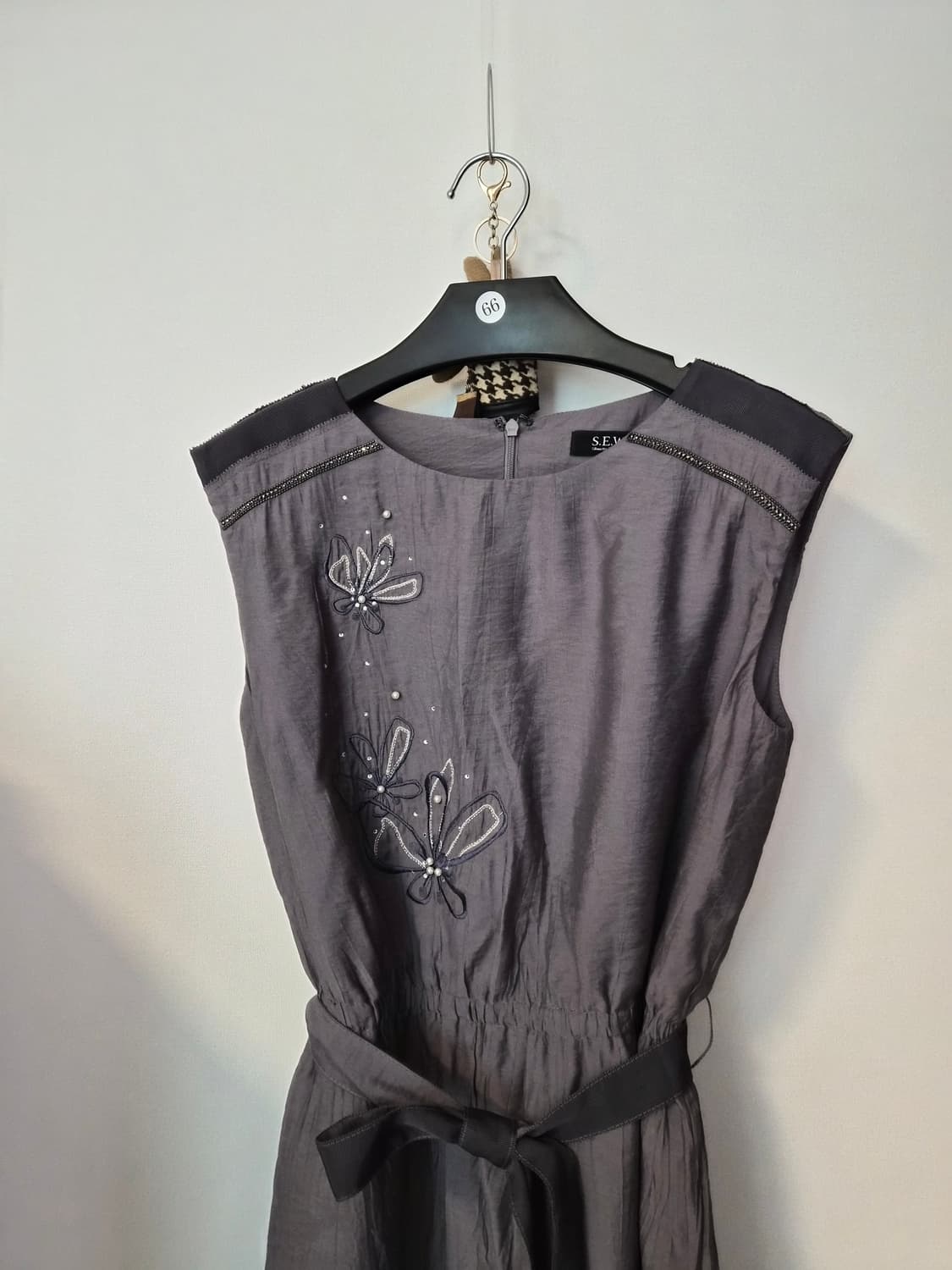 [S.E.W&G]새상품플라워 자수 비즈 원피스 (사이즈 55) 상품이미지3