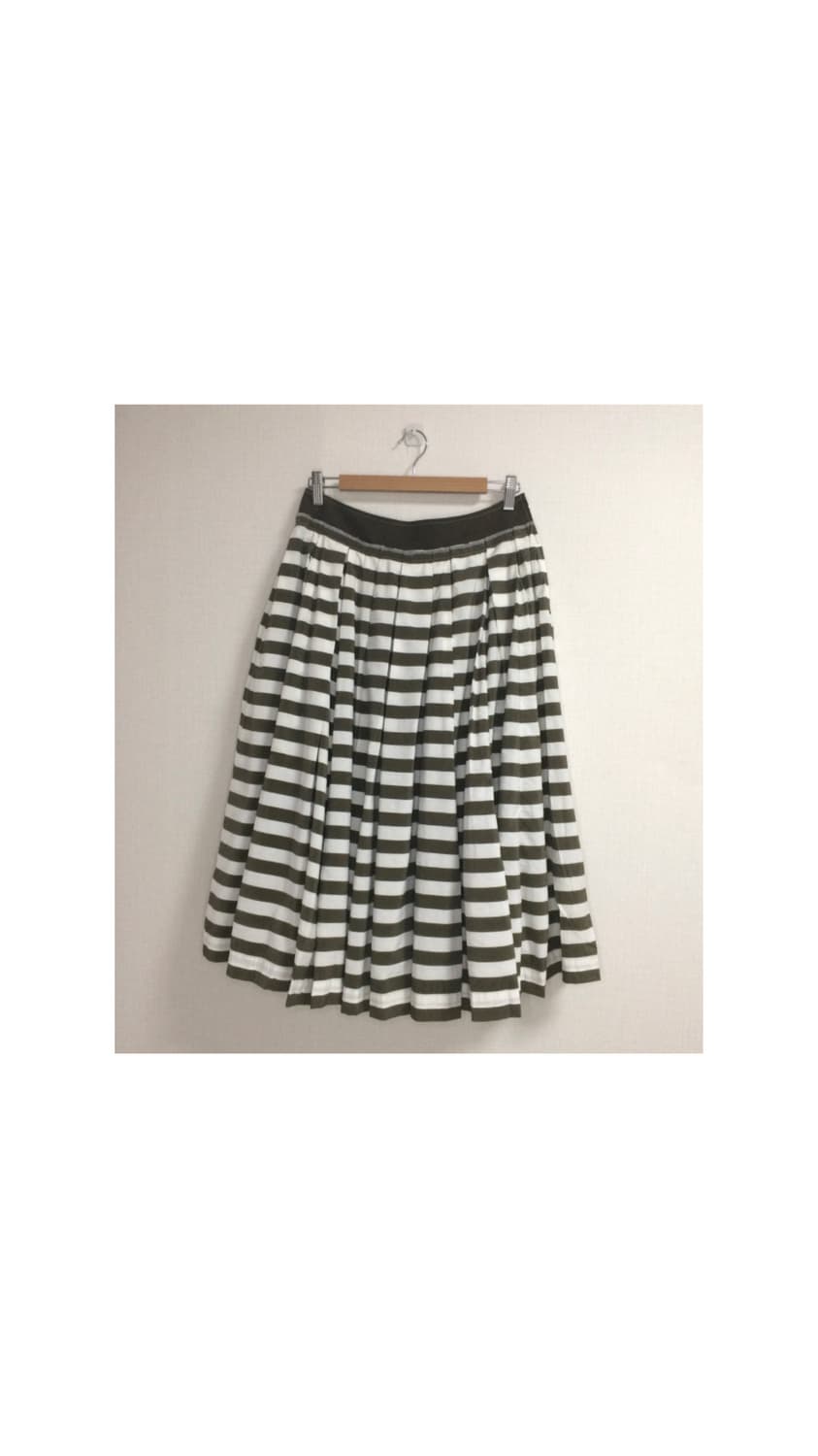 트리콧 꼼데가르송 브라운 글로시 스트라이프 스커트 상품이미지1