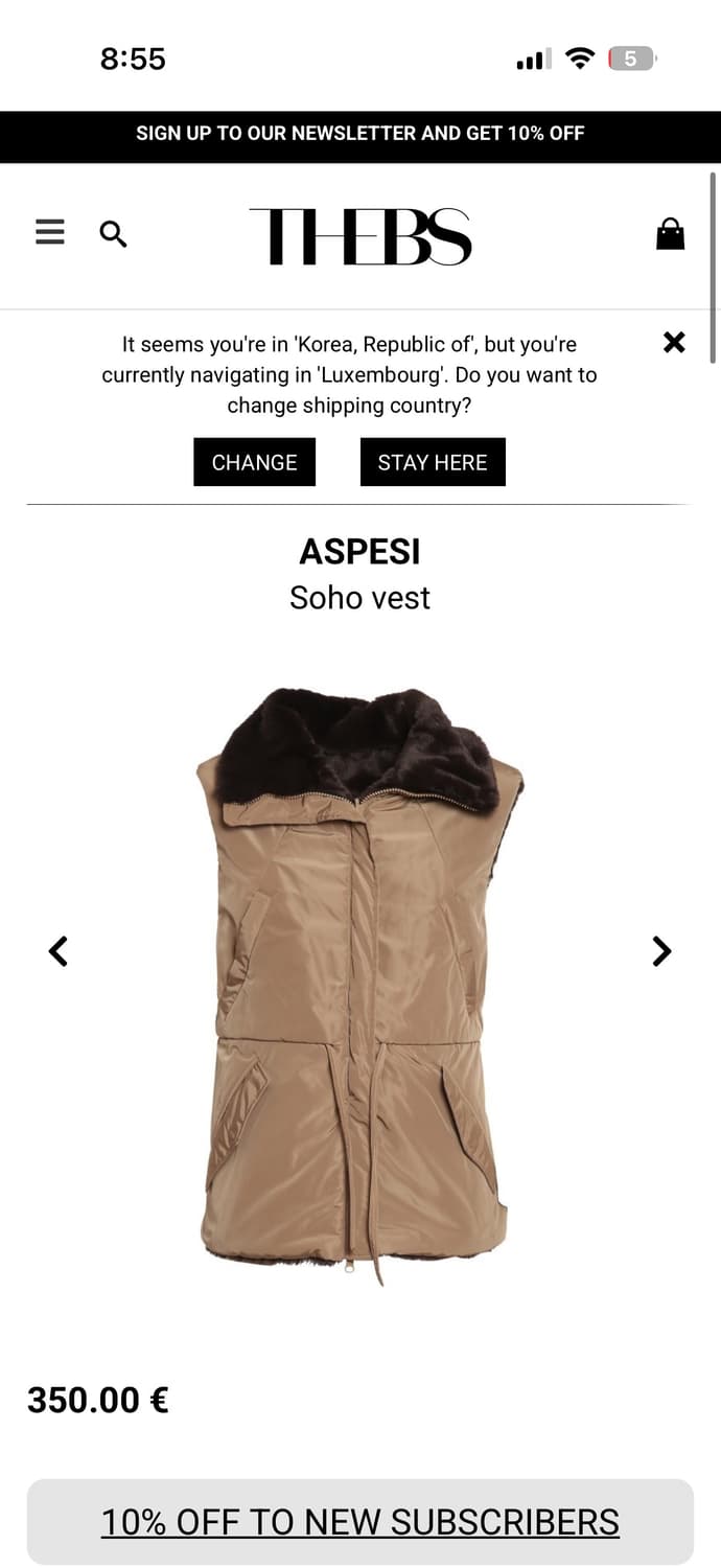 Aspesi 아스페시 리버시블 Faux 퍼 베스트 상품이미지2