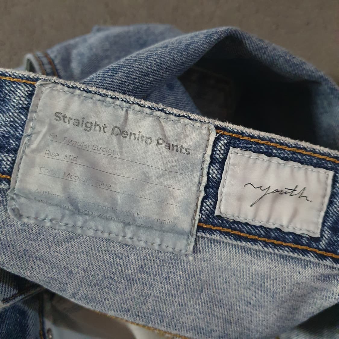 유스 스트레이트 데님 M 미디엄블루 상품이미지9