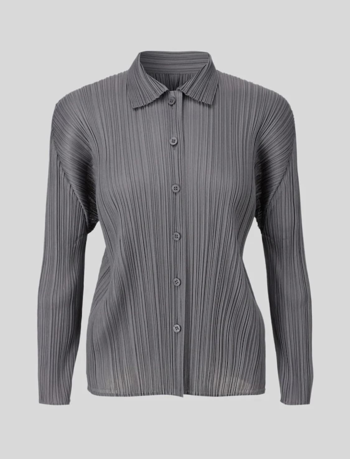 플리츠플리즈 베이직 셔츠 그레이 5 상품이미지1
