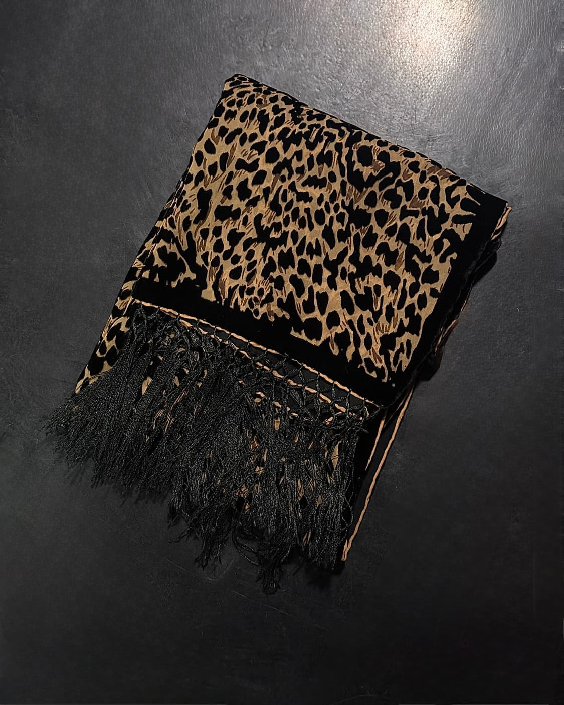 실크 벨벳 벨루어 레오파드 호피 머플러 프린지 락시크 고스펑크 갸루 모리 상품이미지2