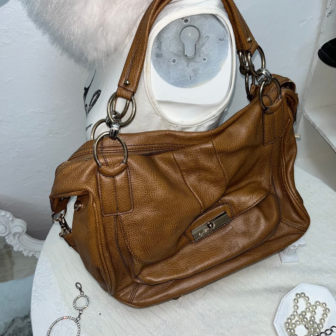 빈티지 브라운 레더 크로스백 상품이미지5