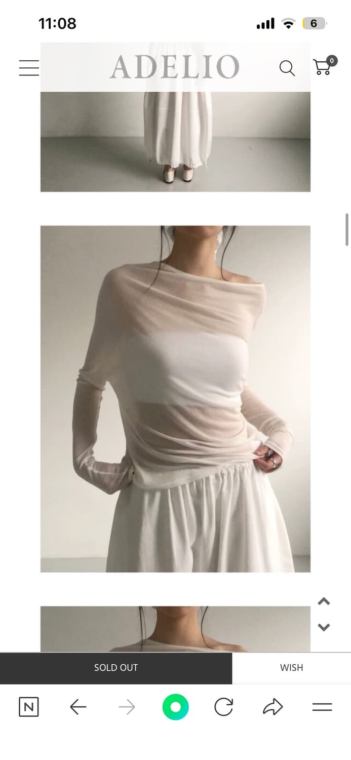 아델리오 ray see-through tee 상품이미지3