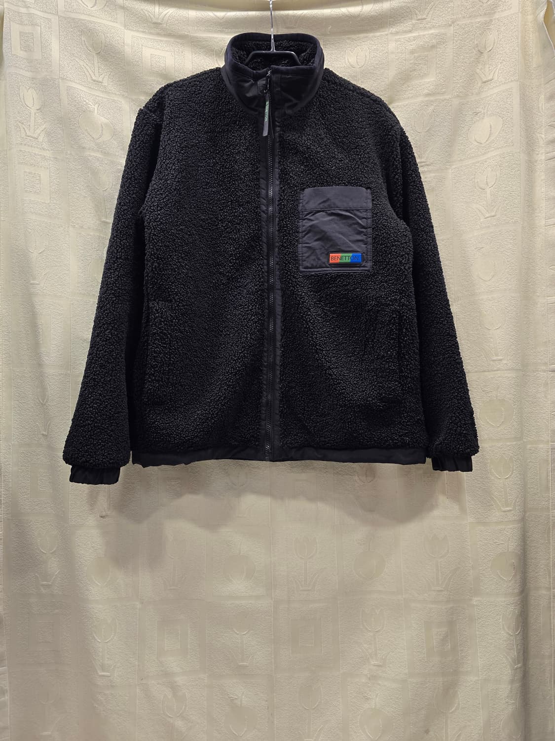 베네통 남여공용 뽀글이 후리스 자켓 검정 L(100) 상품이미지1