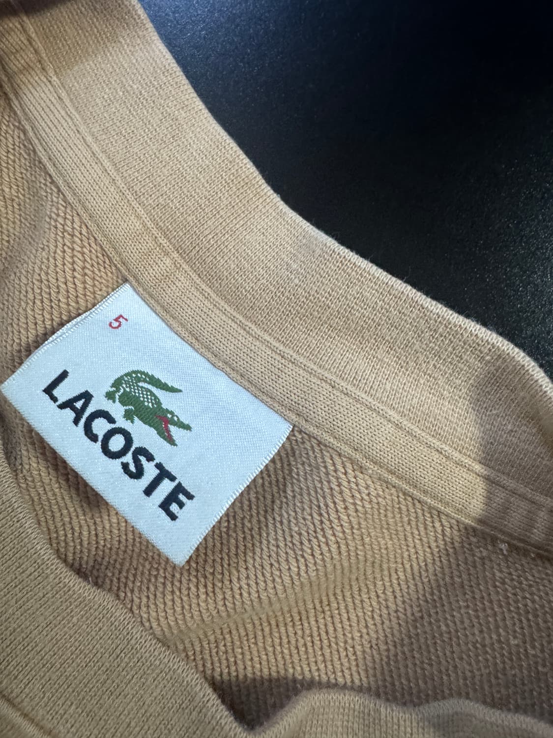 정품 라코스테 로고 트레이닝 맨투맨 L 베이지 상품이미지3