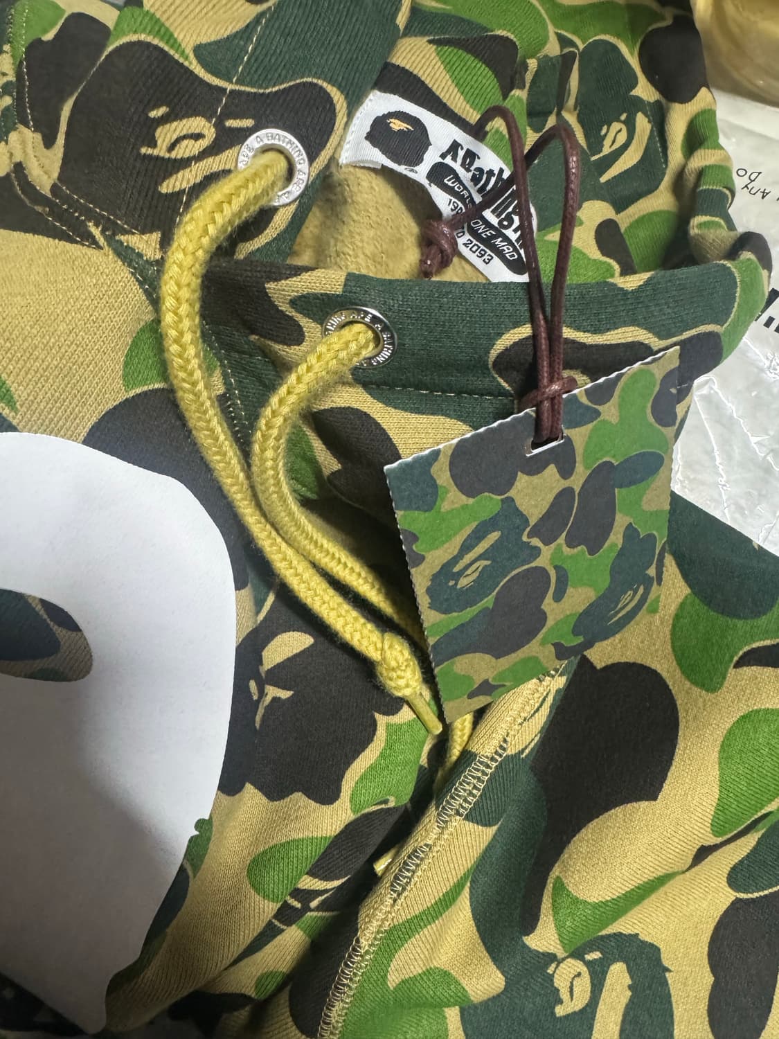 베이프 119 ABC 카모 바이 베이싱 에이프 풀오버 후드 그린 상품이미지1