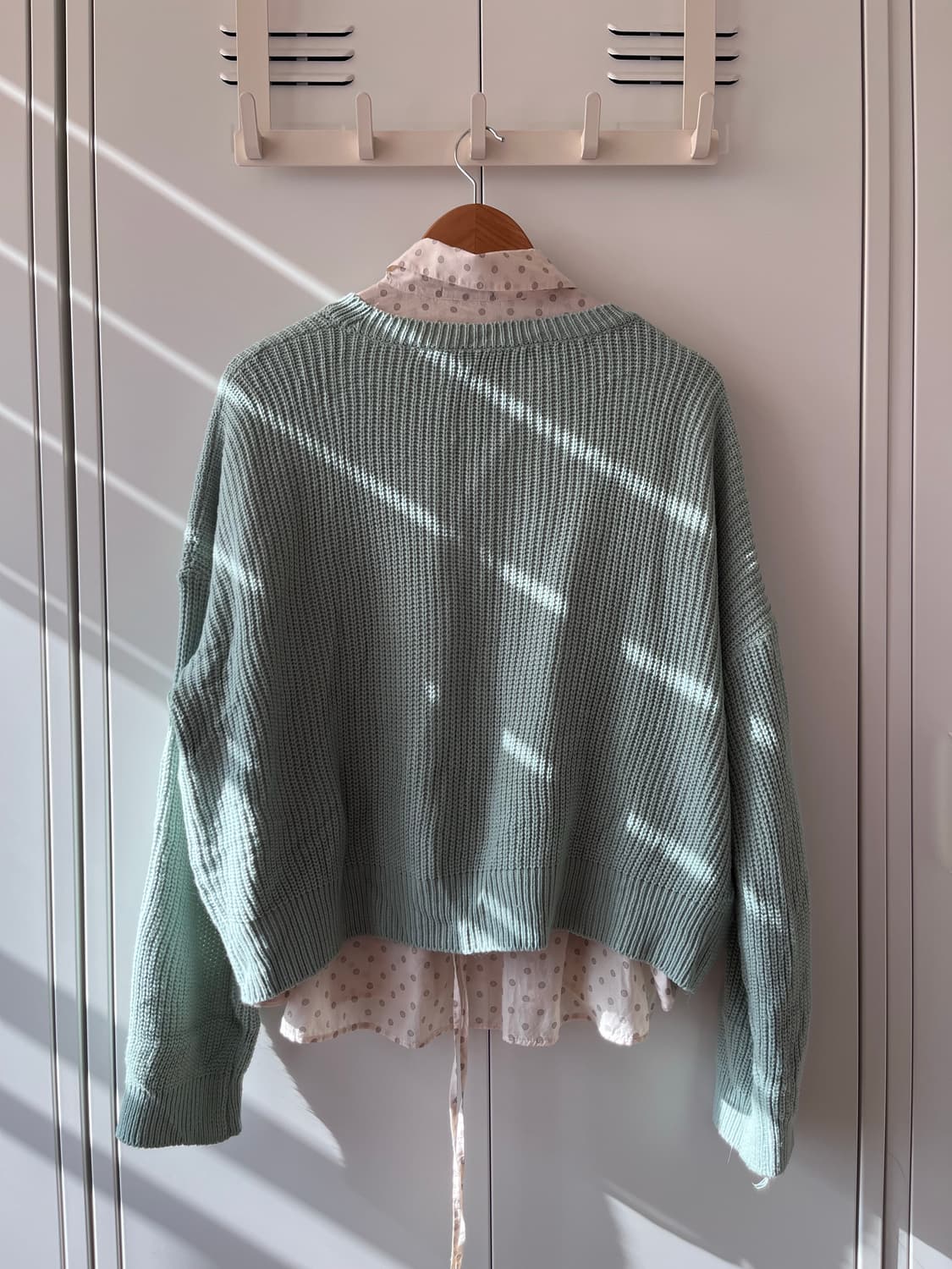 Vintage 민트 브이넥 여리핏 니트 가디건 상품이미지8