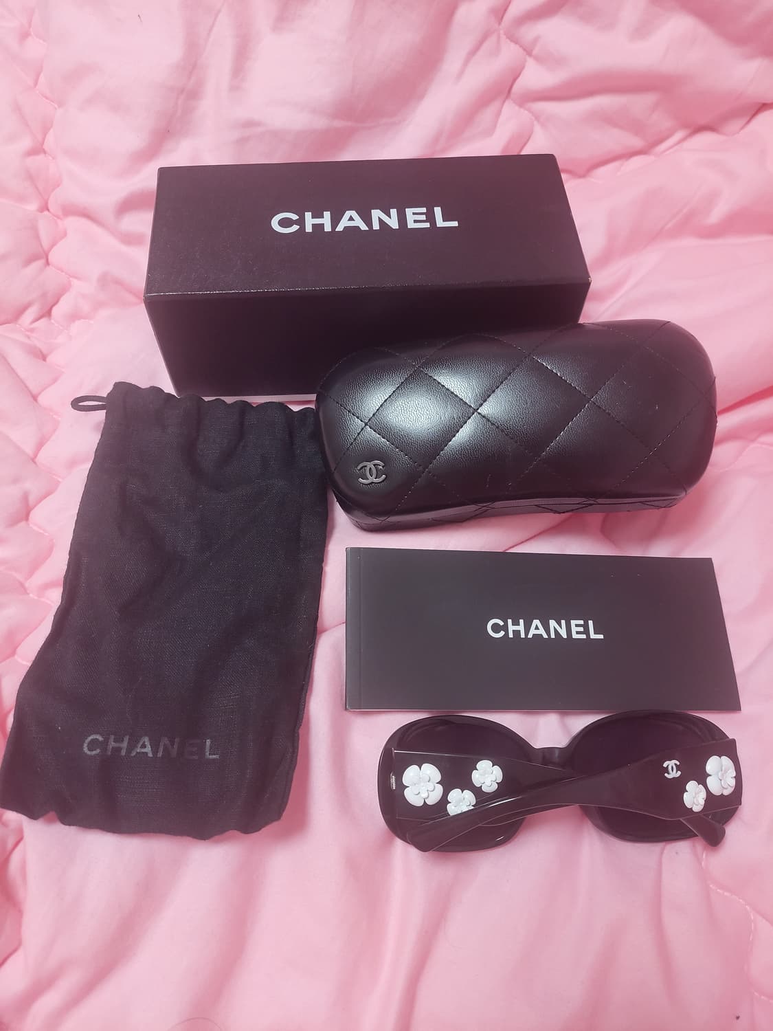 정품)급처상태좋음!샤넬 까멜리아 꽃 장식 로고 러블리 공주 선글라스 상품이미지1