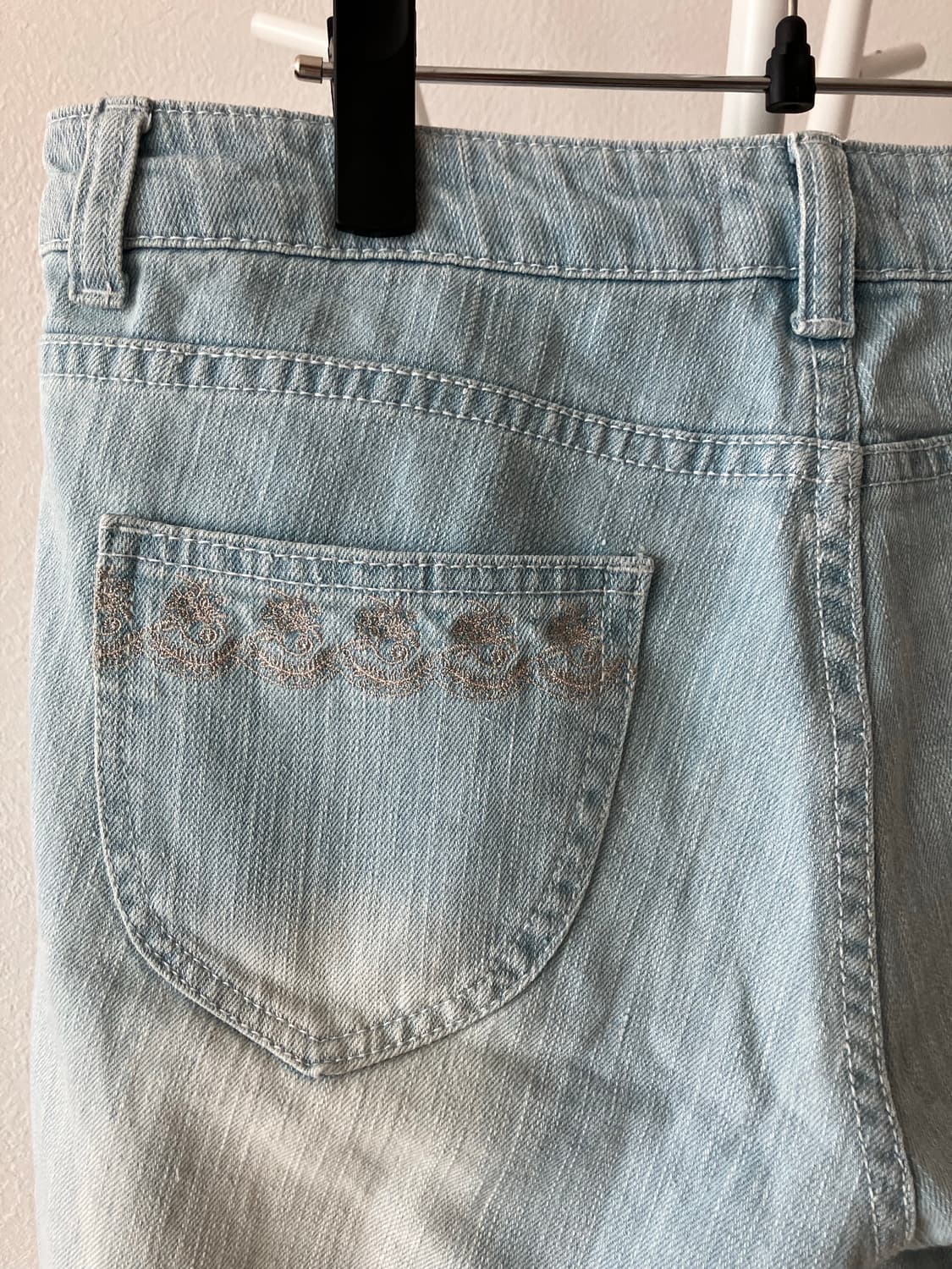 일본빈티지 Ryuryu 밑단 레이스 러플 장식 카프리팬츠 7부바지 상품이미지6