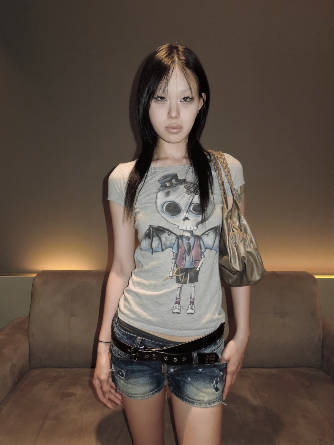 Skull Graphic Punk Top 상품이미지2