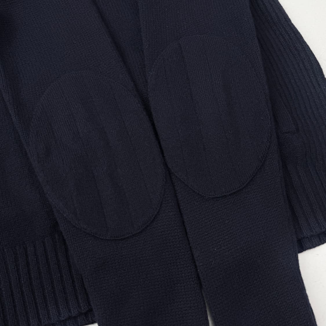 폴로 빅포니 램스울 투웨이 니트집업 네이비 상품이미지5