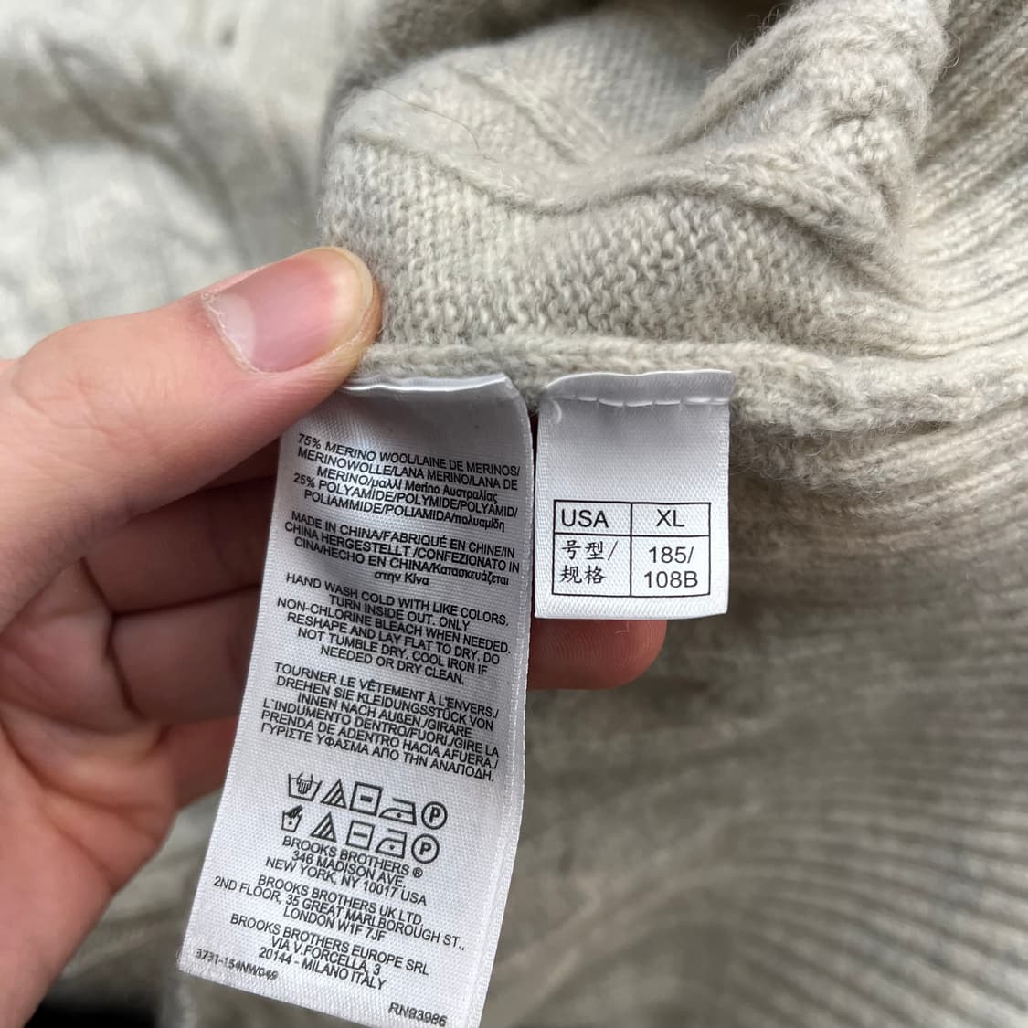 브룩스브라더스 남성 울 75% 하프넥 니트 (XL) 상품이미지4