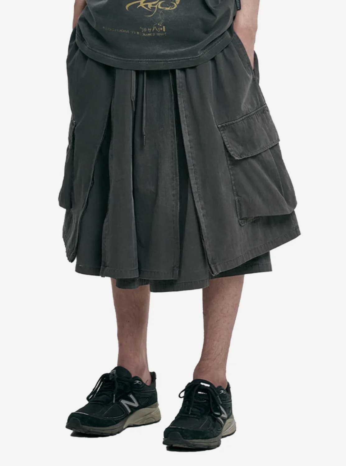 레이어드 집업팬츠 차콜 L 새상품 아조바이아조 상품이미지5