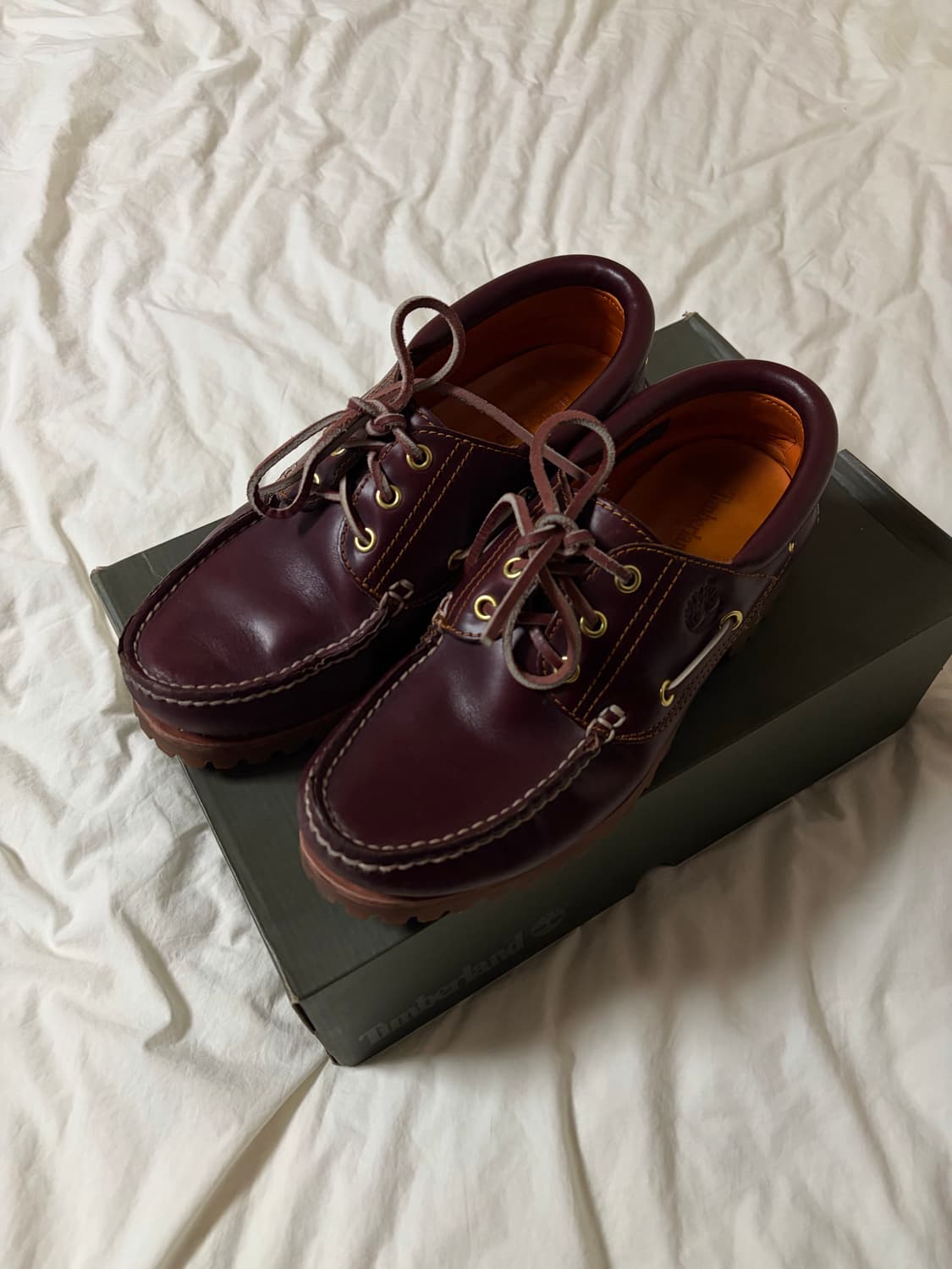 팀버랜드 3아이 보트슈즈 버건디, Us8, 260mm 상품이미지1
