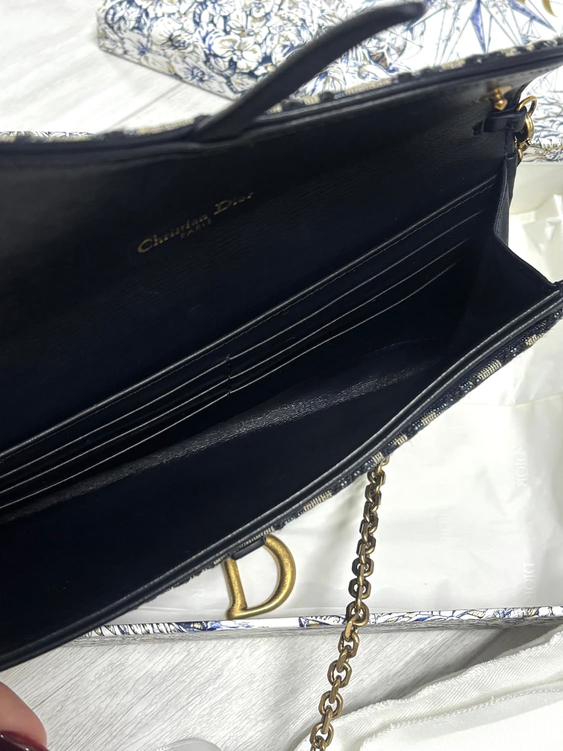 디올 오블리크 새들 체인 지갑 크로스백 상품이미지6