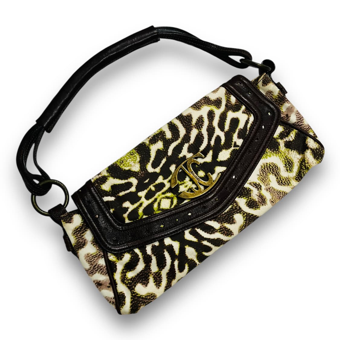 저스트 카발리 00s 데드스탁 레오파드 레더 숄더백 상품이미지1