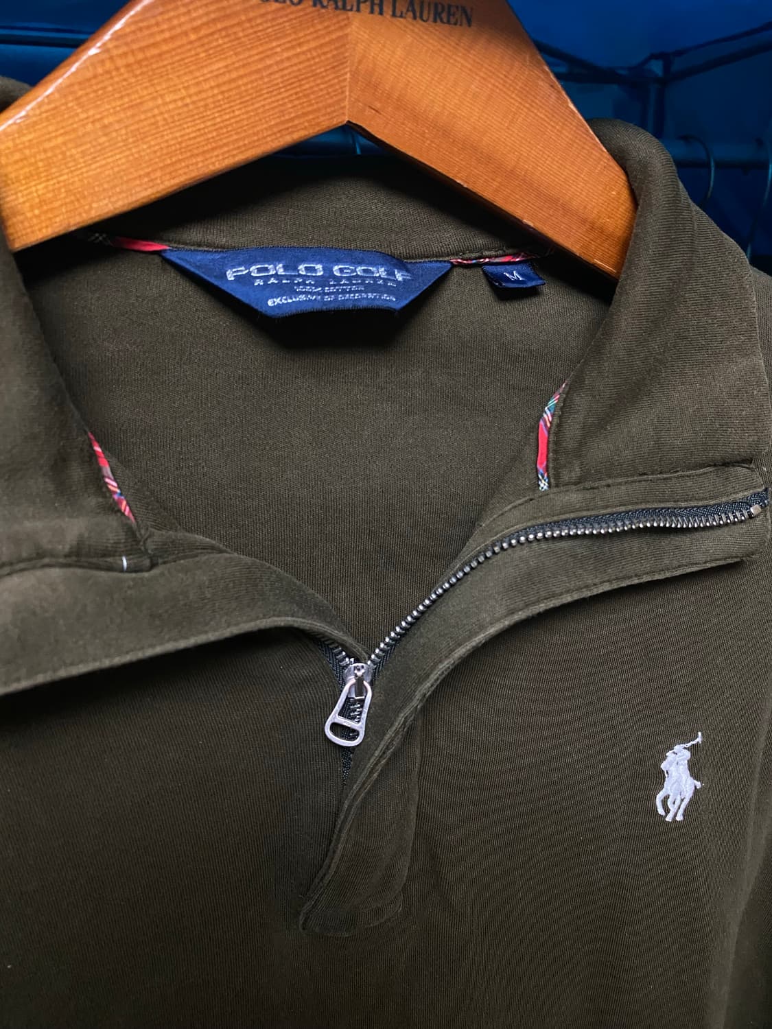 폴로 랄프로렌 골프 하프집 플리스 카키 M 상품이미지2