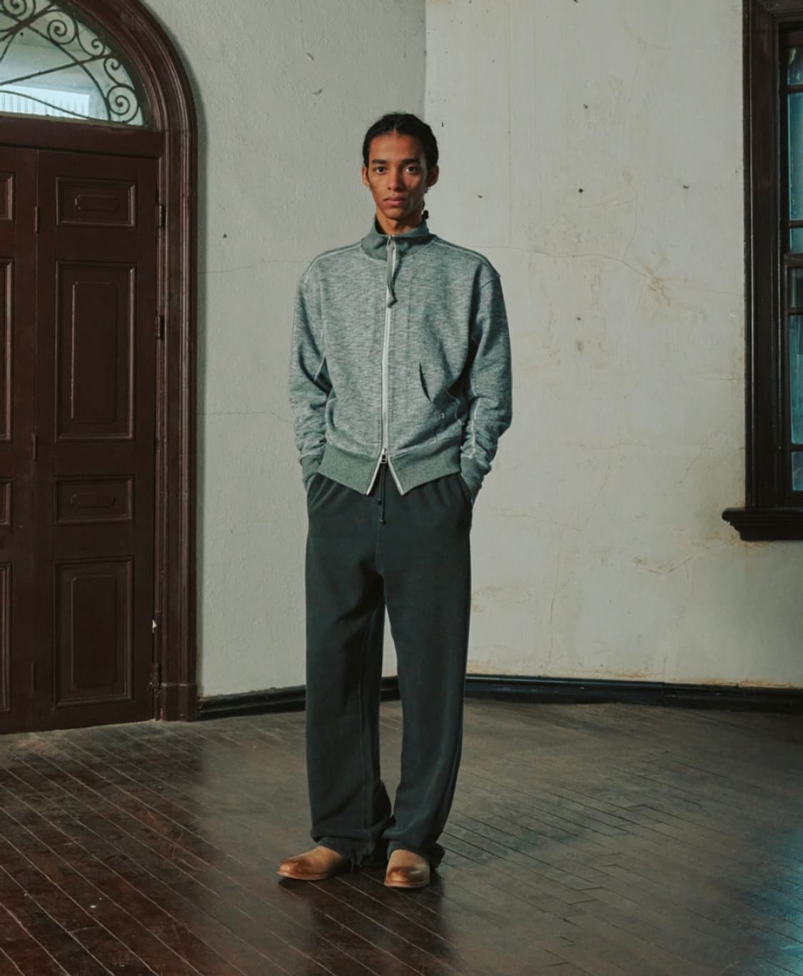 비헤비어 풀집업 멜란지 그레이 상품이미지1