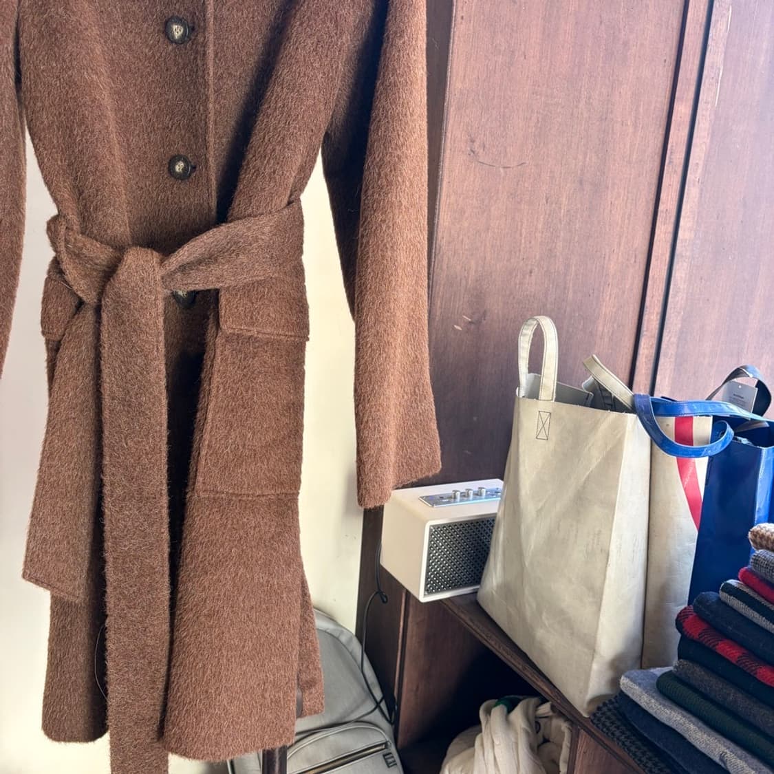 15389 - 막스마라 벨티드 울 코트 (울 98%) 상품이미지4