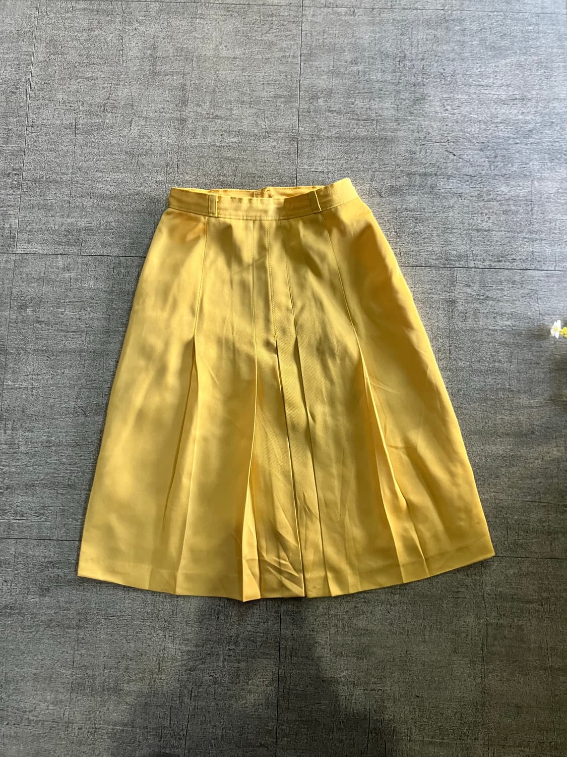 일본빈티지 하구미모리걸 달천깔페어리 노팅힐 플리츠스커트 노랑 상품이미지1