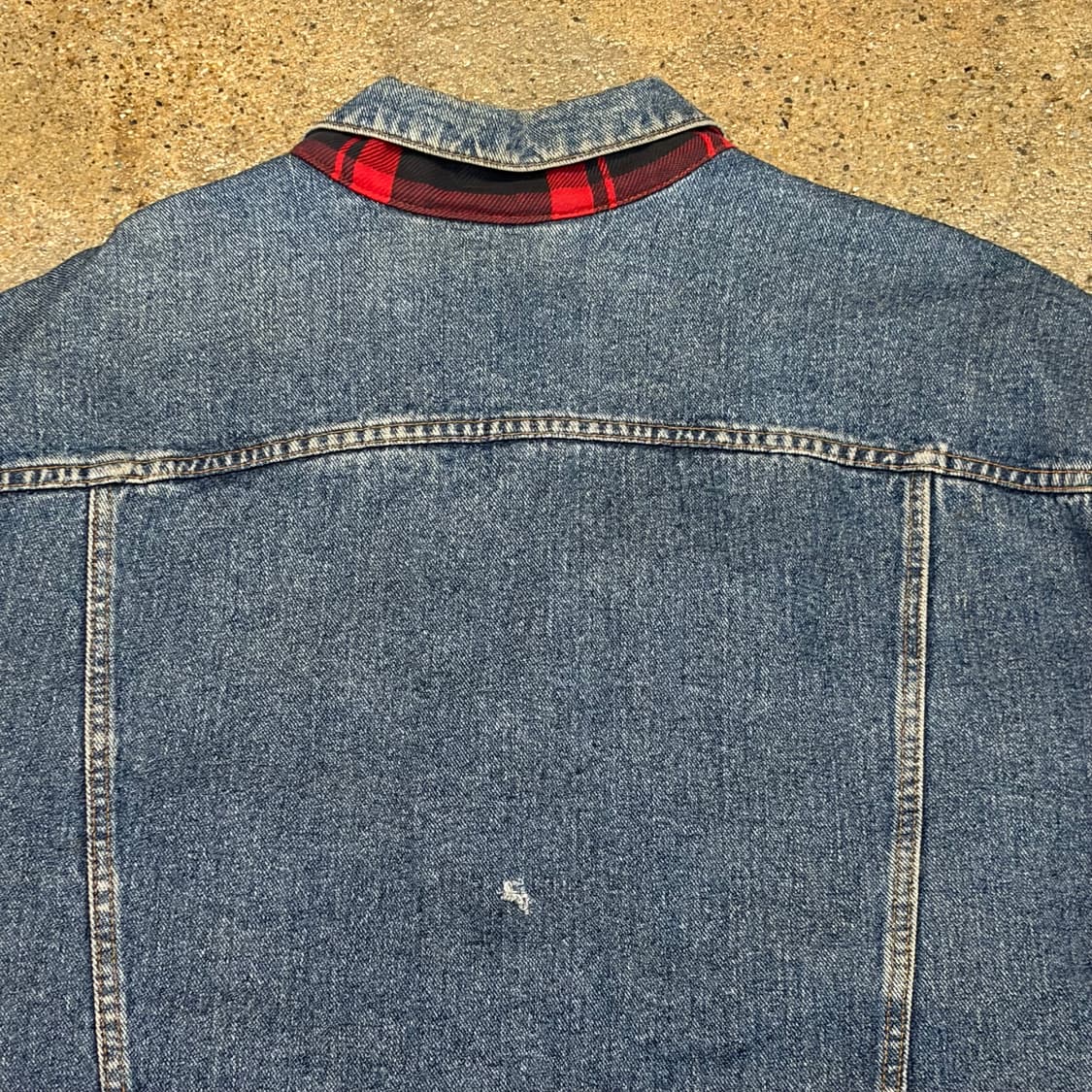 90s USA 빈티지 리바이스 트러커 안감체크 데님자켓 청자켓 상품이미지9