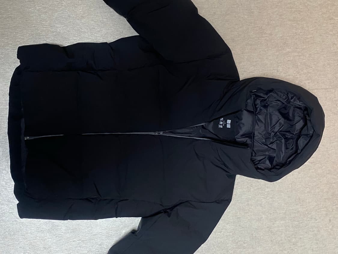 [L]유니클로 심리스 다운 자켓 패딩 블랙 상품이미지3