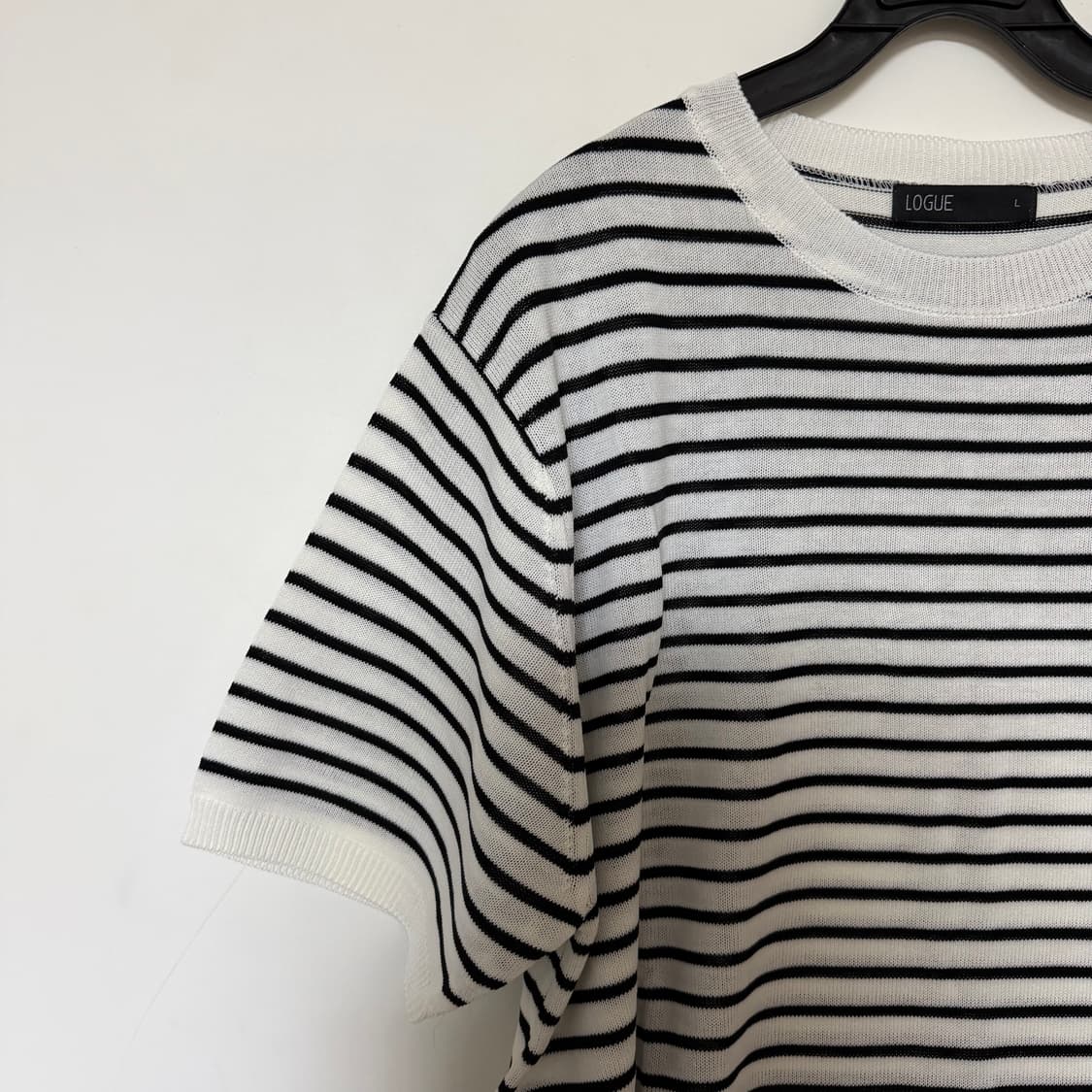 새상품 남자 반팔 스트라이프 니트 (L) 상품이미지2