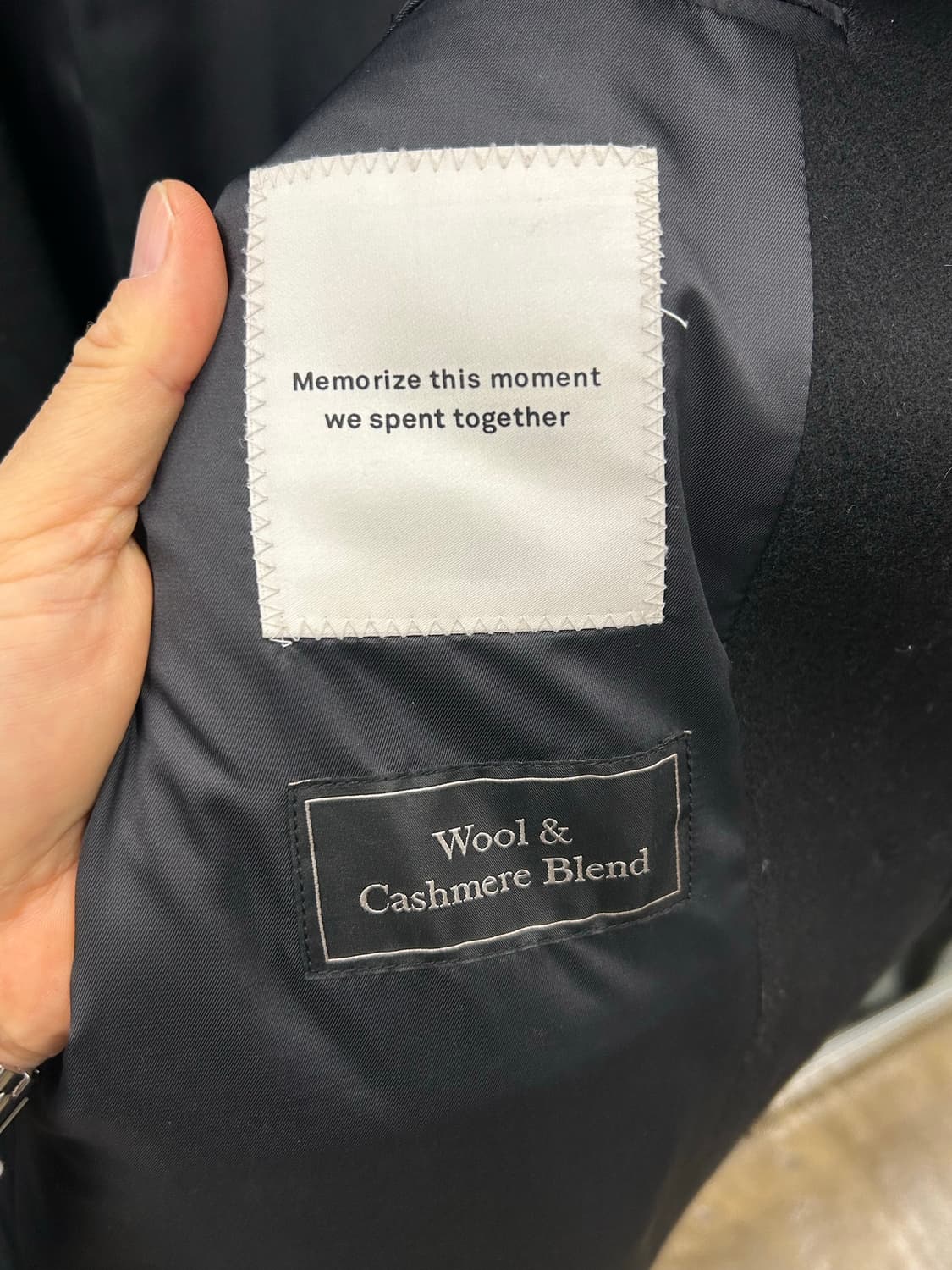 IN SILENCE 블랙 울&캐시미어 블랜드 싱글 롱 코트 상품이미지5